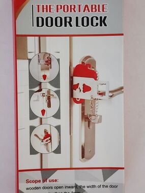 Portable Door Lock - Red and White